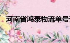 河南省鸿泰物流单号查询追踪201096074