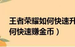 王者荣耀如何快速升级30等级（王者荣耀如何快速赚金币）