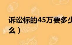 诉讼标的45万要多少诉讼费（诉讼标的是什么）
