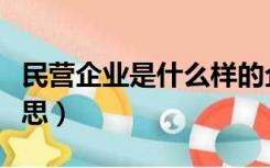 民营企业是什么样的企业（民营企业是什么意思）