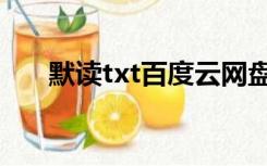 默读txt百度云网盘（默读txt百度云）