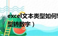 excel文本类型如何转换数字（excel文本类型转数字）