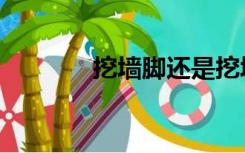 挖墙脚还是挖墙角（挖墙脚）