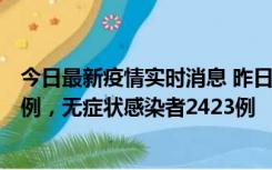今日最新疫情实时消息 昨日河南新增新冠肺炎确诊病例242例，无症状感染者2423例