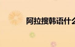 阿拉搜韩语什么意思（alaso）