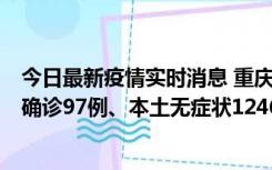 今日最新疫情实时消息 重庆：11月14日0-18时，新增本土确诊97例、本土无症状1246例