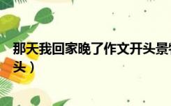 那天我回家晚了作文开头景物描写（那天我回家晚了作文开头）