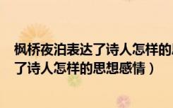 枫桥夜泊表达了诗人怎样的思想感情200字（枫桥夜泊表达了诗人怎样的思想感情）