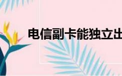 电信副卡能独立出来吗（电信副卡）