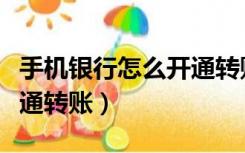 手机银行怎么开通转账服务（手机银行怎么开通转账）
