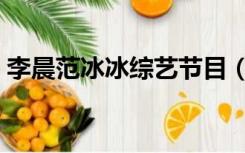 李晨范冰冰综艺节目（李晨范冰冰综艺节目）