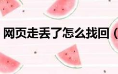 网页走丢了怎么找回（网页走丢了怎么解决）