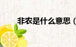 非农是什么意思（非农是什么意思）