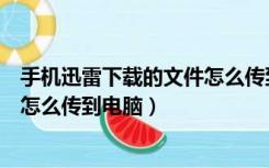 手机迅雷下载的文件怎么传到电脑上（手机迅雷下载的文件怎么传到电脑）