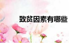 致贫因素有哪些（致贫原因分析）