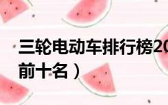 三轮电动车排行榜2021（三轮电动车排行榜前十名）