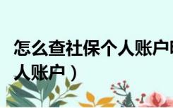 怎么查社保个人账户明细查询（怎么查社保个人账户）