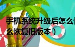 手机系统升级后怎么恢复（手机系统升级后怎么恢复旧版本）