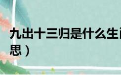 九出十三归是什么生肖（九出十三归是什么意思）