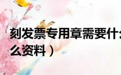 刻发票专用章需要什么（刻发票专用章需要什么资料）