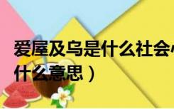爱屋及乌是什么社会心理学现象（爱屋及乌是什么意思）