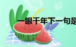 一眼千年下一句是什么（一眼千年）