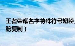 王者荣耀名字特殊符号翅膀大全（王者荣耀名字特殊符号翅膀复制）