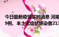 今日最新疫情实时消息 河南11月14日新增本土确诊病例149例、本土无症状感染者2138例