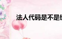 法人代码是不是统一社会信用代码