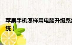 苹果手机怎样用电脑升级系统（苹果手机怎么用电脑升级系统）