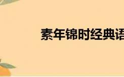 素年锦时经典语录（素年锦时）