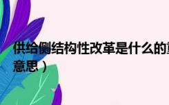 供给侧结构性改革是什么的重点（供给侧结构性改革是什么意思）