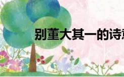 别董大其一的诗意（别董大其一）