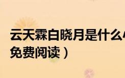 云天霖白晓月是什么小说（白晓月云天霖小说免费阅读）