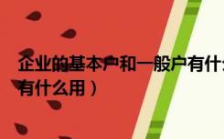 企业的基本户和一般户有什么区别（企业的基本户和一般户有什么用）
