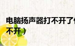 电脑扬声器打不开了什么毛病（电脑扬声器打不开）