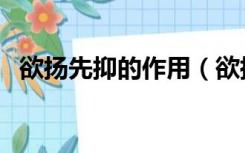 欲扬先抑的作用（欲扬先抑的作用是什么）