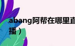 abang阿帮在哪里直播（abang阿帮在哪直播）