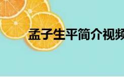 孟子生平简介视频（孟子生平简介）