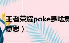 王者荣耀poke是啥意思（王者荣耀poke什么意思）