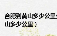 合肥到黄山多少公里坐大巴多少钱（合肥到黄山多少公里）