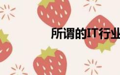所谓的IT行业是什么意思？