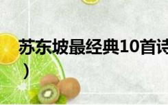 苏东坡最经典10首诗（苏东坡最经典10诗词）