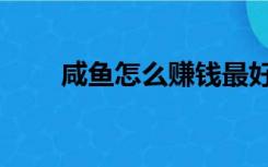 咸鱼怎么赚钱最好（咸鱼怎么赚钱）