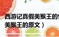 西游记真假美猴王的情节及感想（西游记真假美猴王的原文）