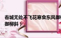 春城无处不飞花寒食东风御柳斜（春城无处不飞花寒食东风御柳斜）