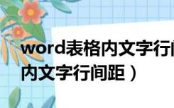 word表格内文字行间距不一致（word表格内文字行间距）