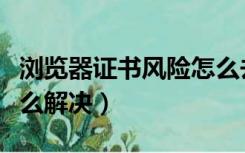 浏览器证书风险怎么去除（浏览器证书风险怎么解决）