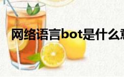 网络语言bot是什么意思（网络语言开车）