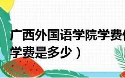 广西外国语学院学费住宿费（广西外国语学院学费是多少）